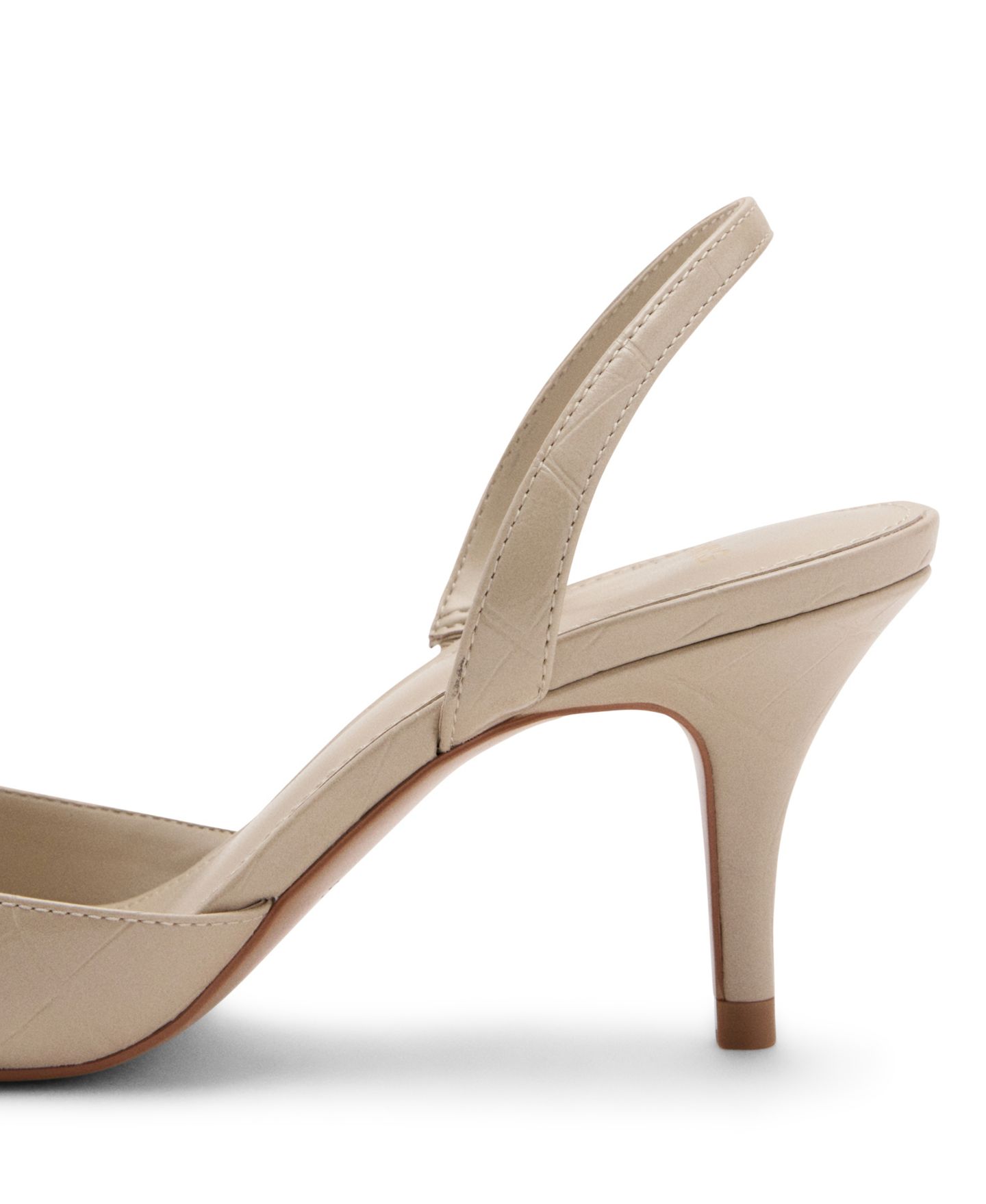 Женские туфли Mango Coconut-Toe Faux Leather Slingback Pointed-Toe, цвет: Экрю — фото 3