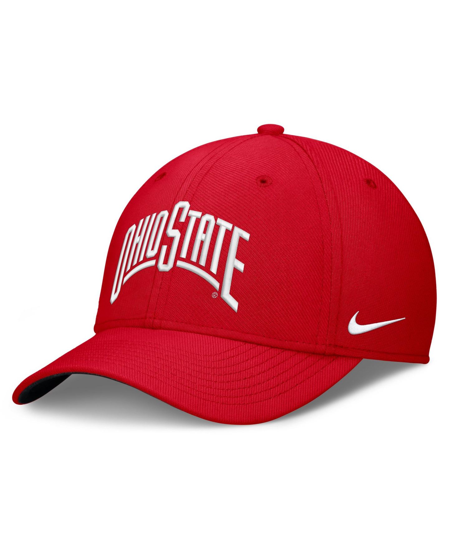 Мужская кепка Nike Scarlet Ohio State Buckeyes Primetime Team Rise Dri-FIT Flex Hat — фото 1