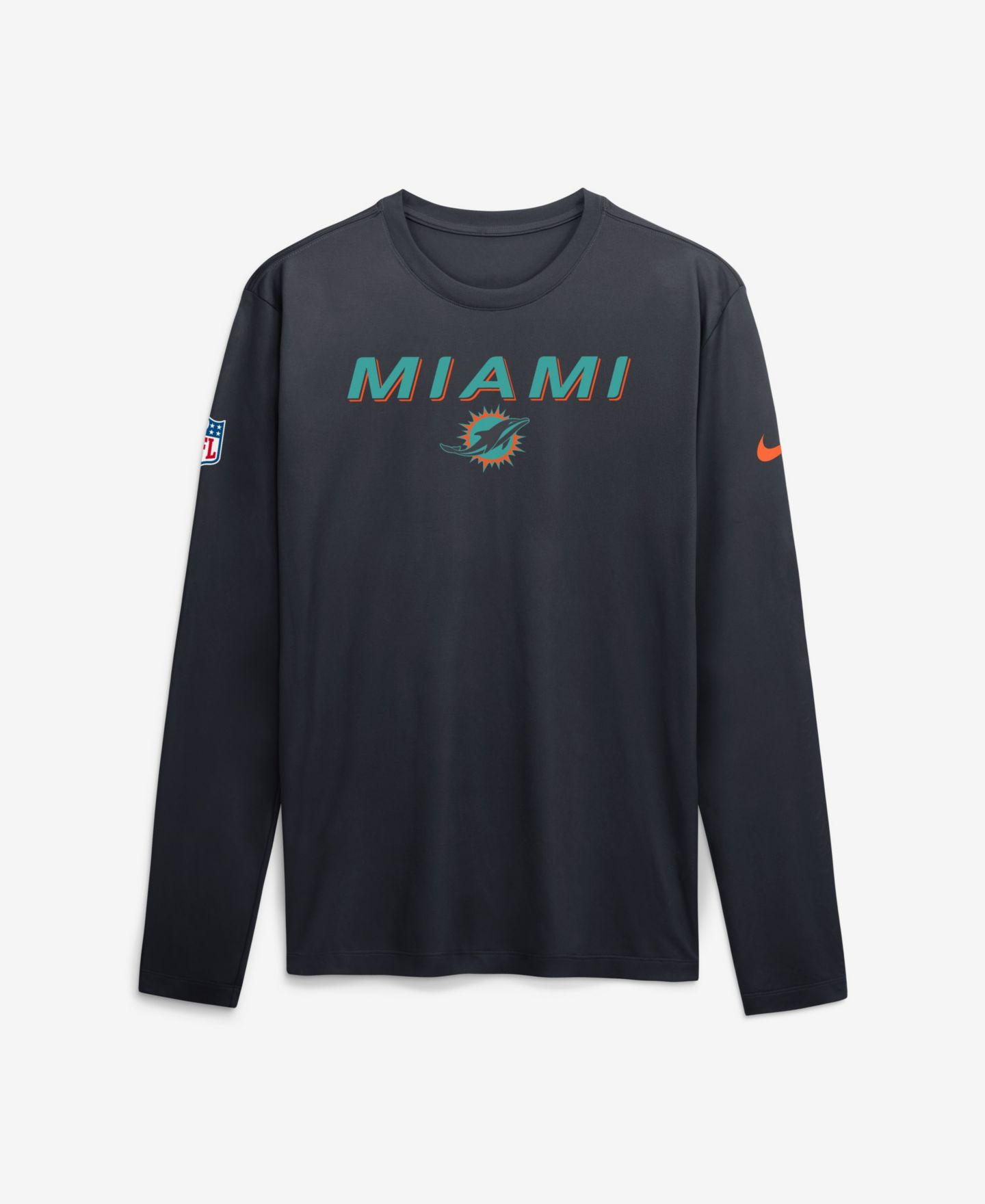 Мужская футболка Nike Navy Miami Dolphins Rivalries Collection Sideline Legend Long-Sleeve — фото 2