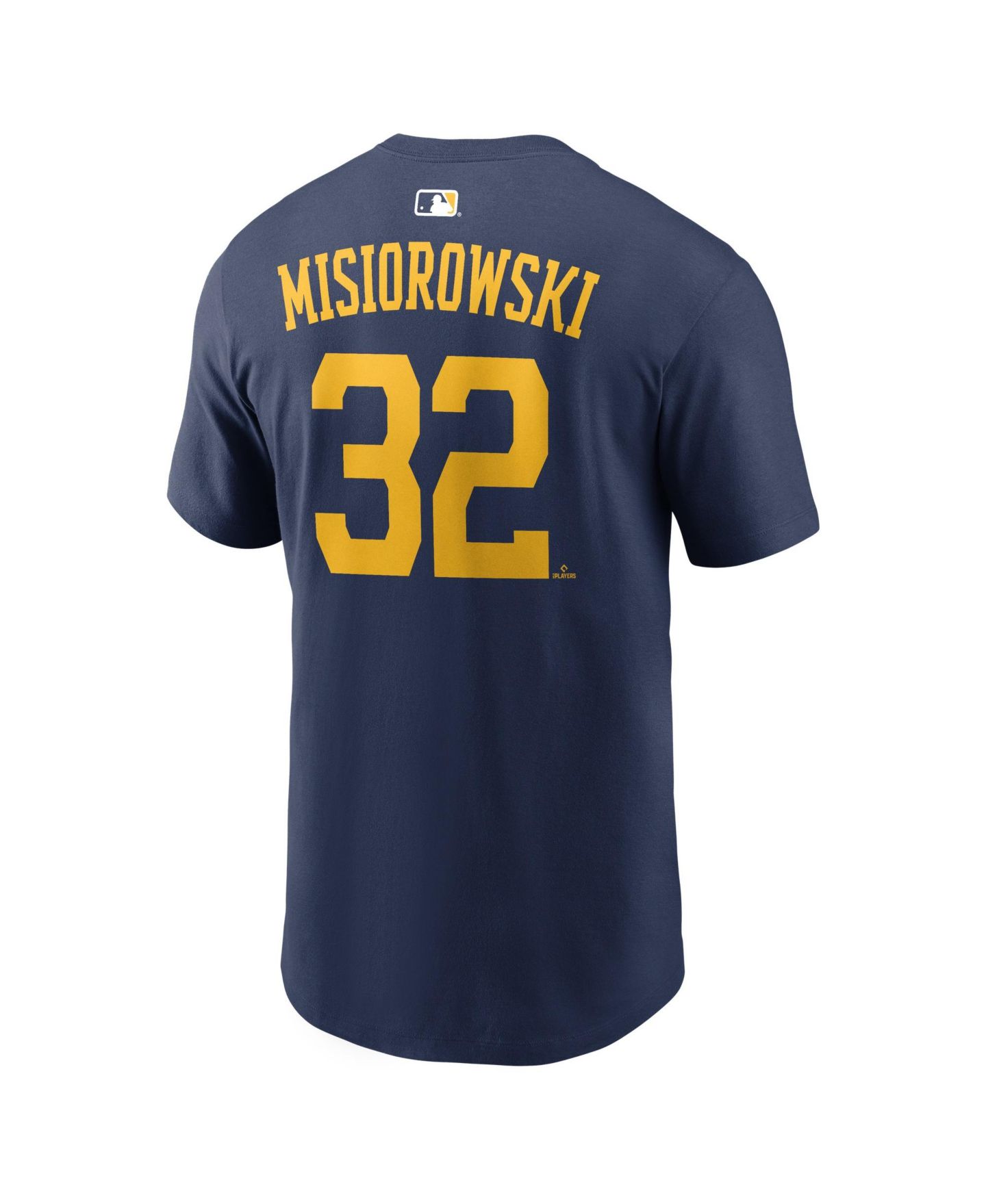 Мужская футболка Nike Jacob Misiorowski Navy Milwaukee Brewers Name & Number — фото 3