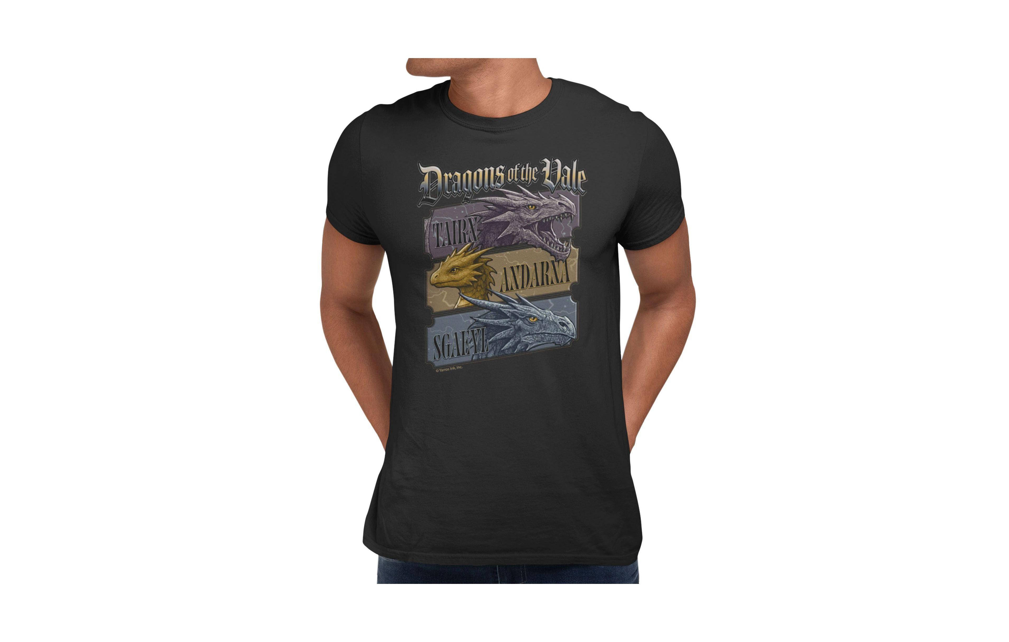Fourth Wing Men's Tairn Andarna Sgaeyl Dragon Trio Graphic T-Shirt