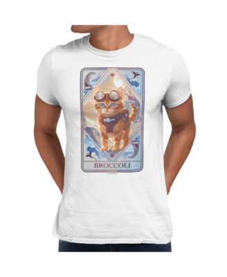 Men's The Empyrean Broccoli Adventure Cat Card Graphic Crewneck T-Shirt