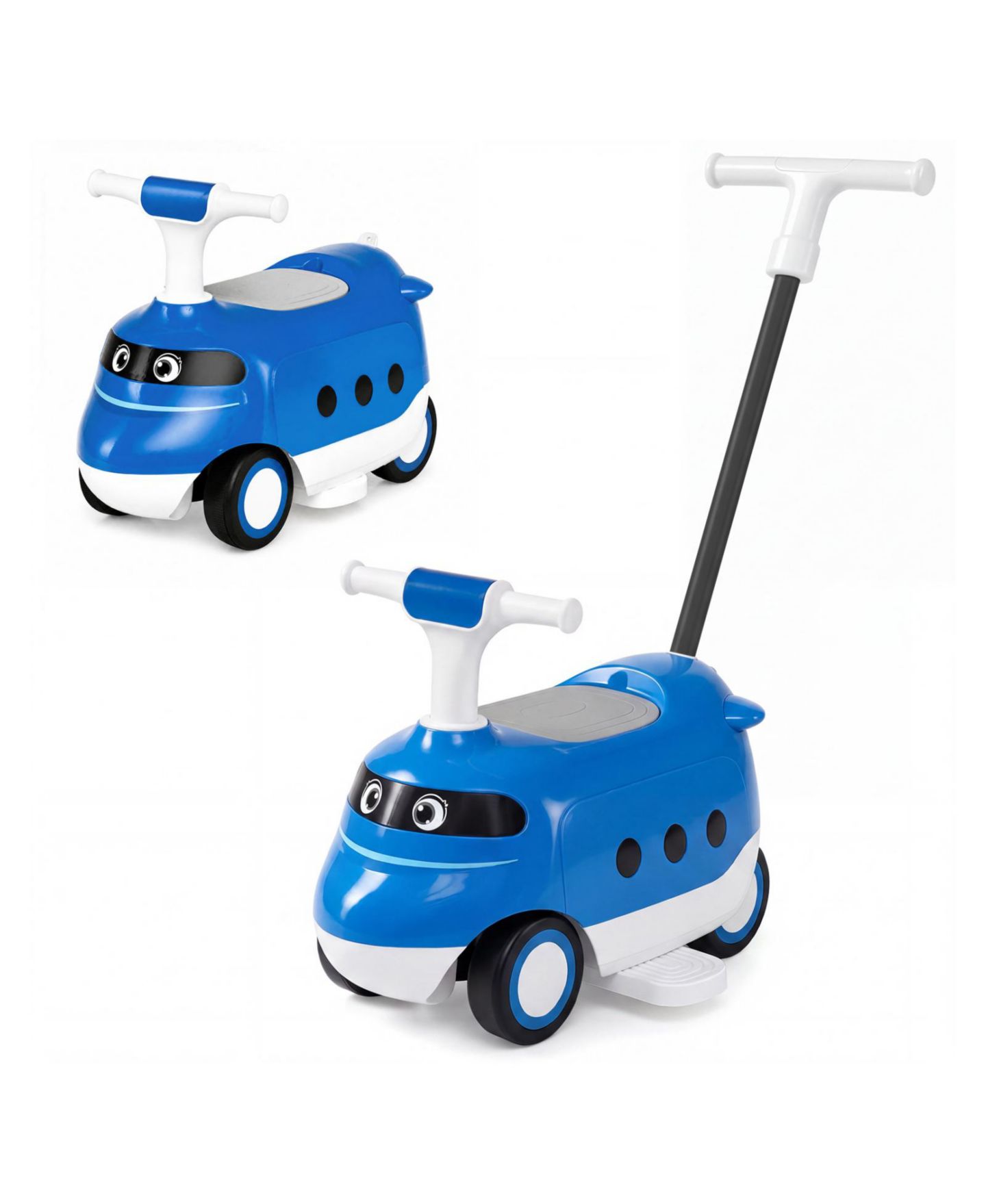 Детская игрушка Mecale 2-in-1 Toddler Ride-On Push Car with Under-Seat Storage, 33 lbs. Capacity, 1–3 года, цвет: Синий — фото 9