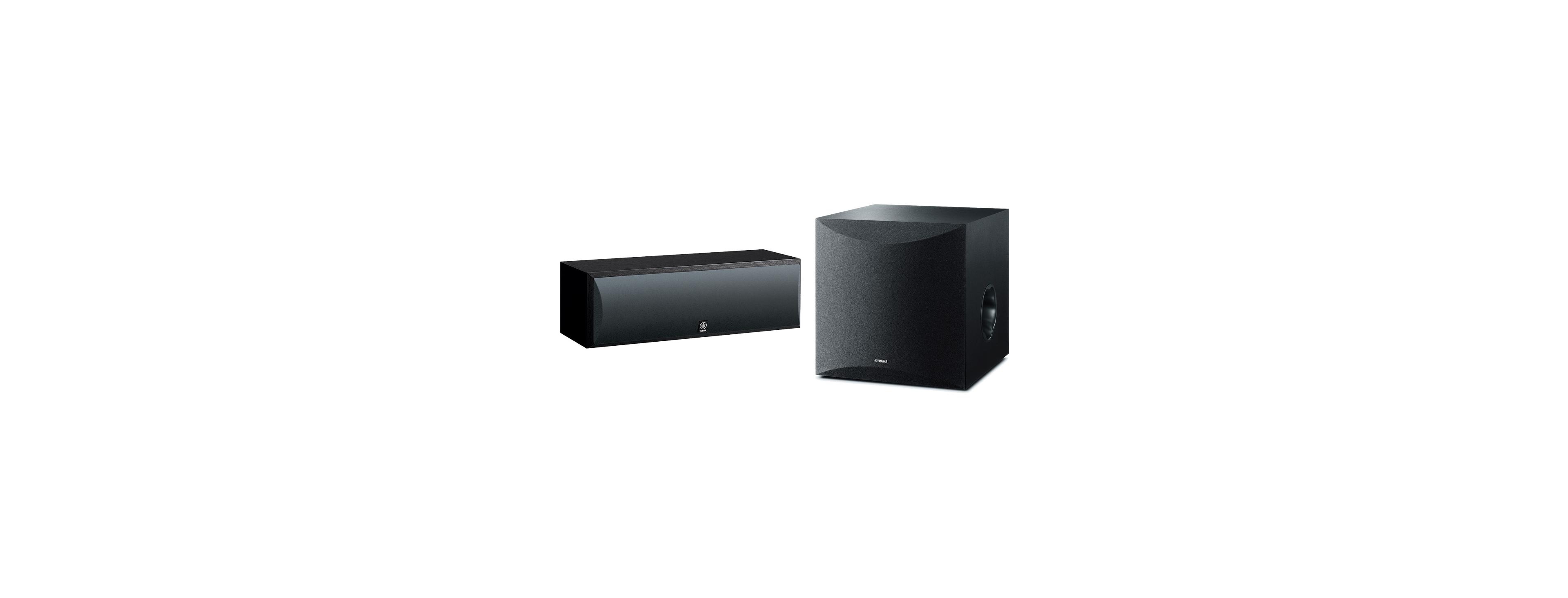 Yamaha Ns-SW100 Powered 10-Inch Subwoofer and Center Channel Speaker, 2-Piece Bundle