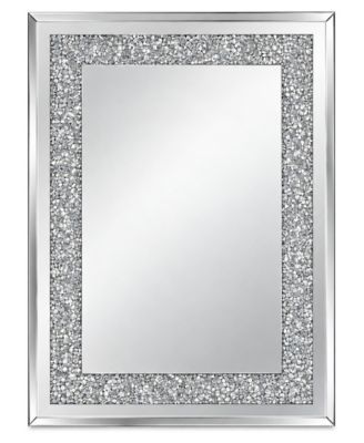 36 x 24 Inch Crystal Crush Diamond Rectangle Wall Mirror Large Decorative Mirror Frame Modern Hanging Accent Mirror