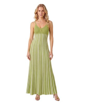 Women's Striped Knit Maxi Dress