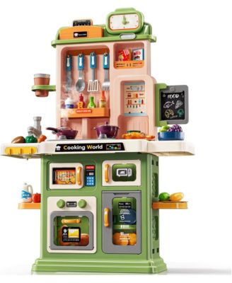 Kitchen Playset with Realistic Cooking Sounds and Lights, 73 Accessories, Ages 3+