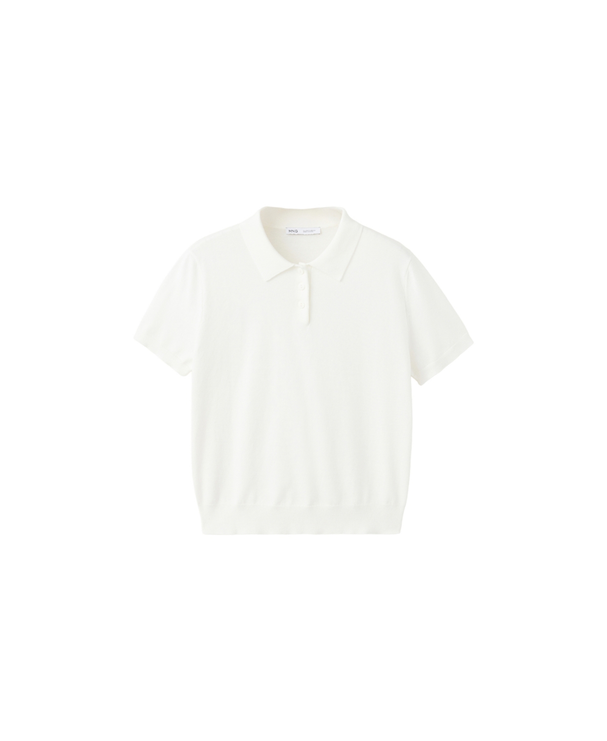 Mango Women's Cotton Short-Sleeve Polo Sweater - White