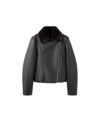 Women's Cadi Long-Sleeve Faux-Fur Biker Jacket