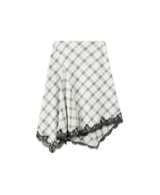 Women's Fluid Plaid A-Line Midi Skirt