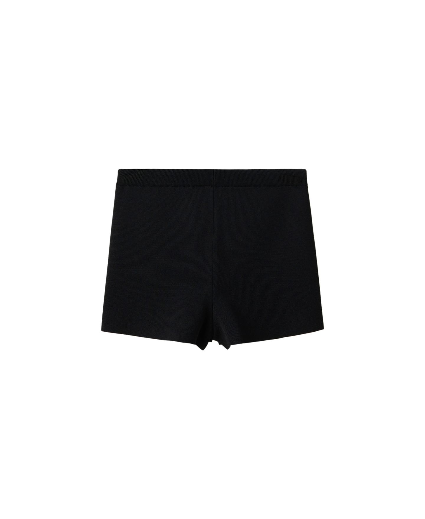 Женские шорты Mango Mid-Rise Fine-Knit Micro-Mini, 1" Inseam, цвет: Чёрный — фото 1