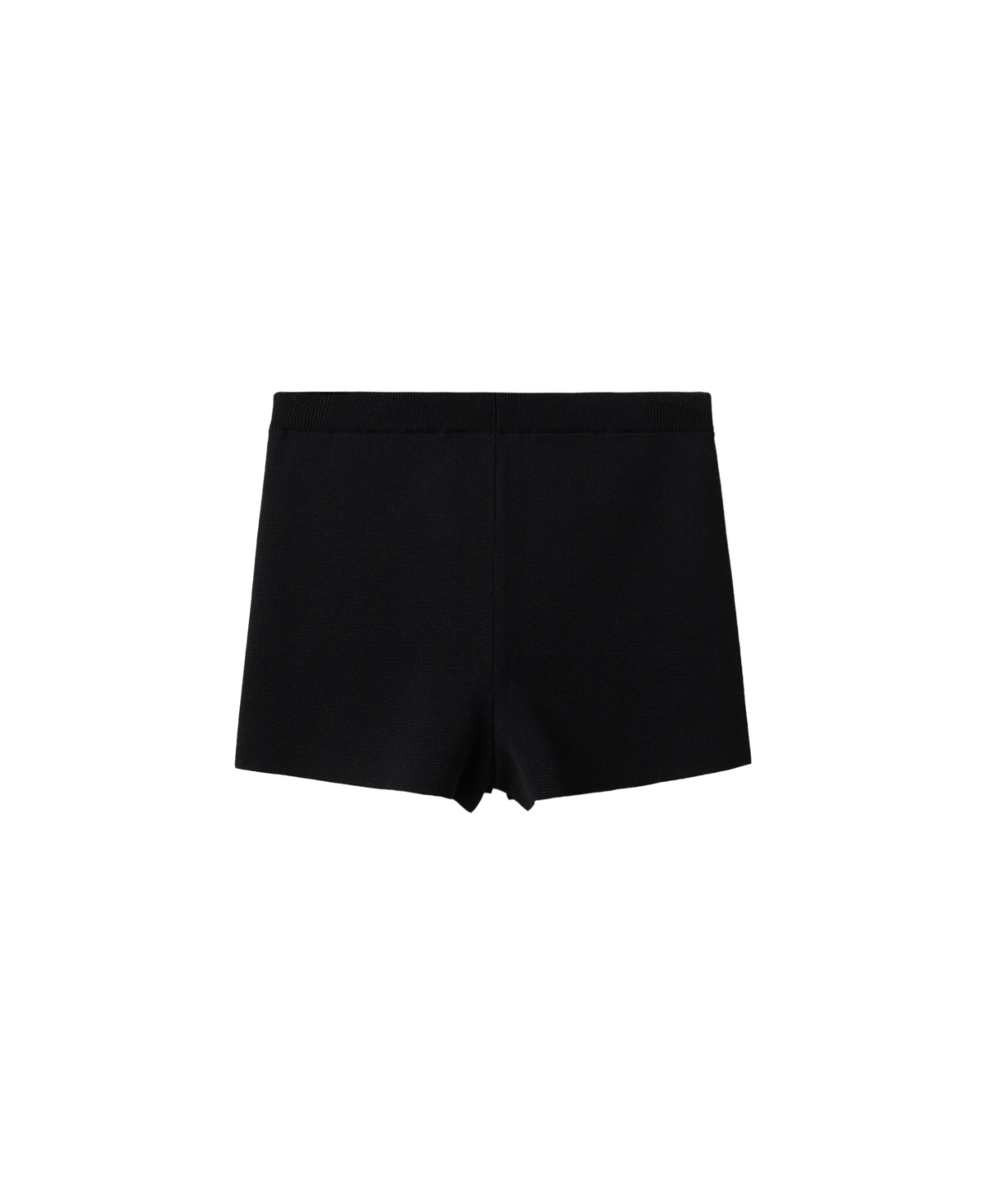 Mango Women's Mid-Rise Fine-Knit Micro-Mini Shorts, 1" Inseam - Black