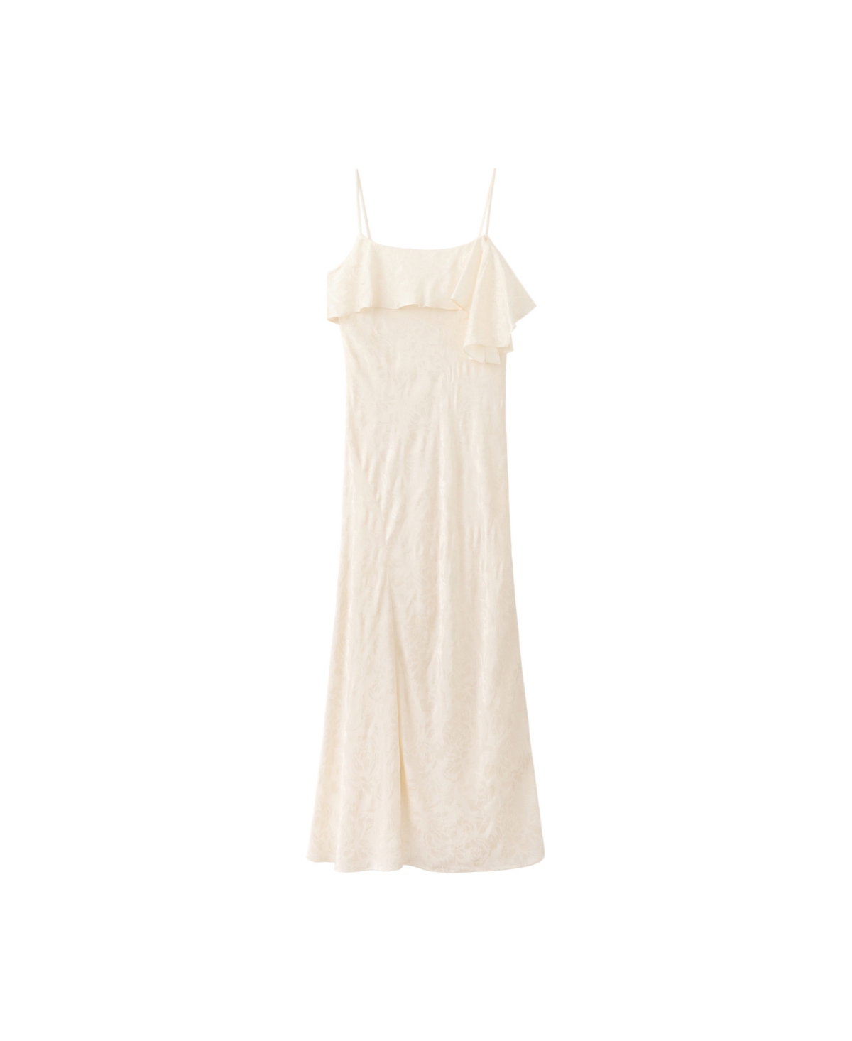 Mango Women's Floral-Print Midi Ruffle-Detail Dress - White