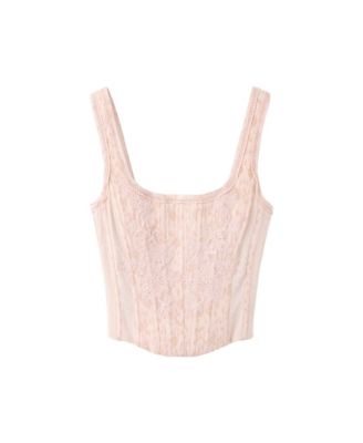 Women's Square Neck Cropped Corset Top