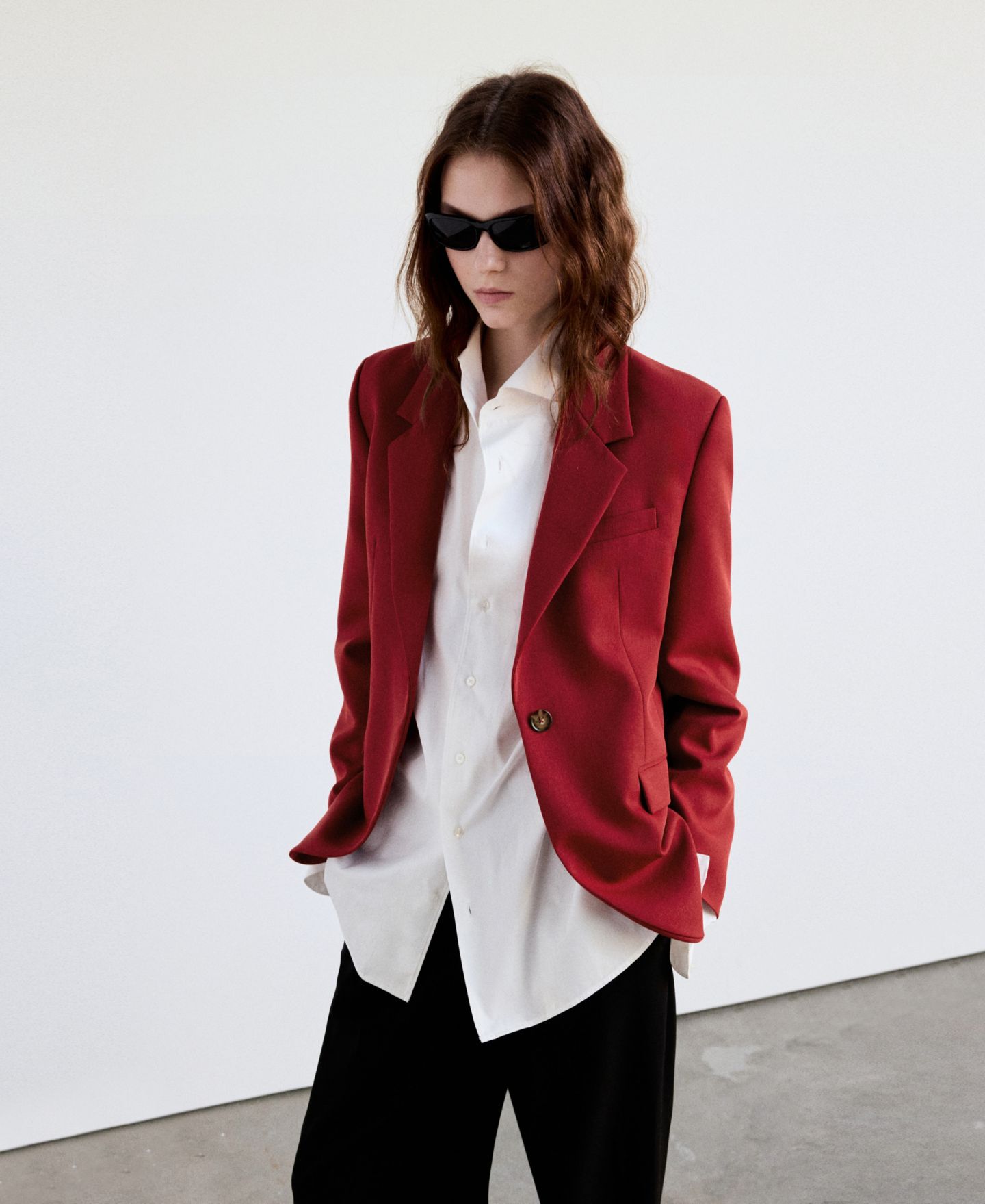 Женский пиджак Mango Double-Breasted Wrap Tie Belt Blazer, цвет: Тёмный оранжевый — фото 3