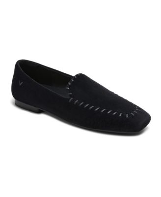 Siena Velvet Square-Toe Block-Heel Loafers