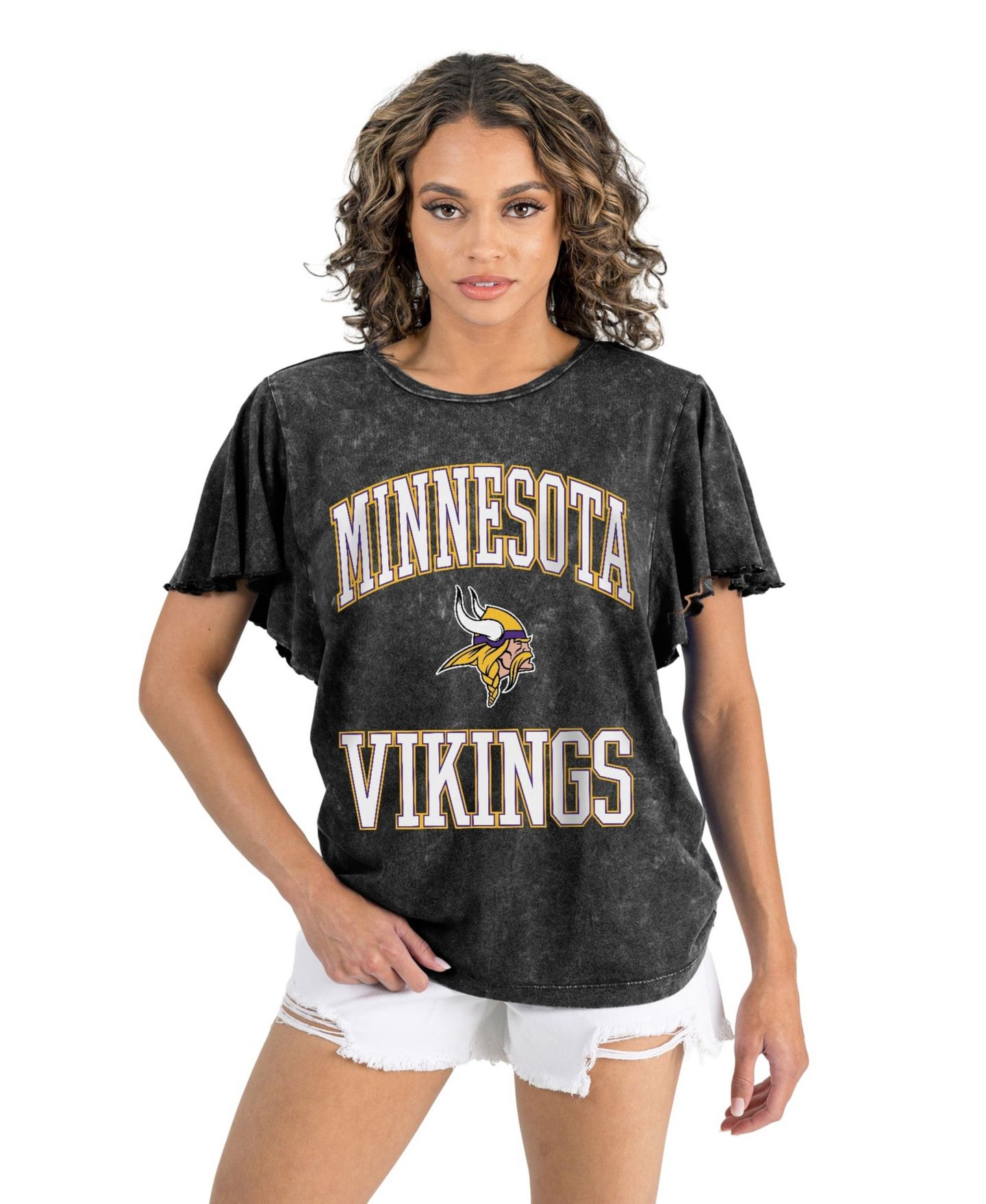 Женская футболка Gameday Couture Black Minnesota Vikings Relaxed Flutter Sleeve — фото 3