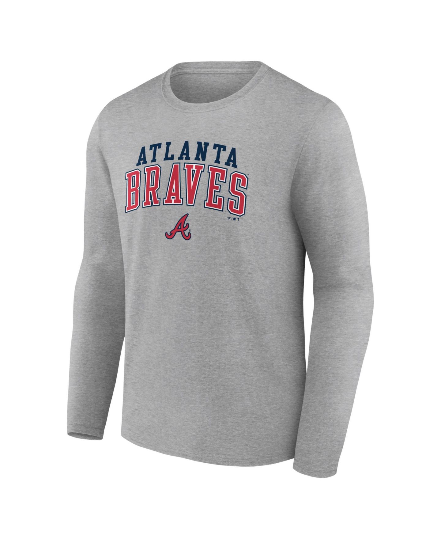 Мужская футболка Fanatics Heather Gray Atlanta Braves Iconic Long-Sleeve — фото 2