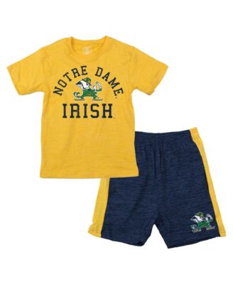 Toddler Gold Notre Dame Fighting Irish Cloudy Yarn T-Shirt and Shorts Set