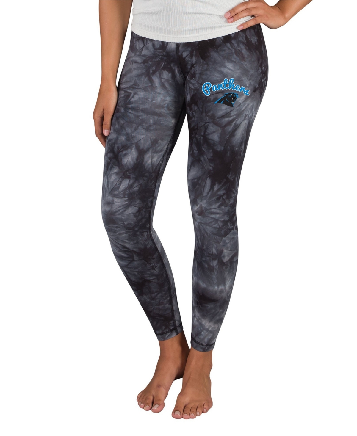 Concepts Sport Women's Black Carolina Panthers Burst Tie Dye Leggings - Black