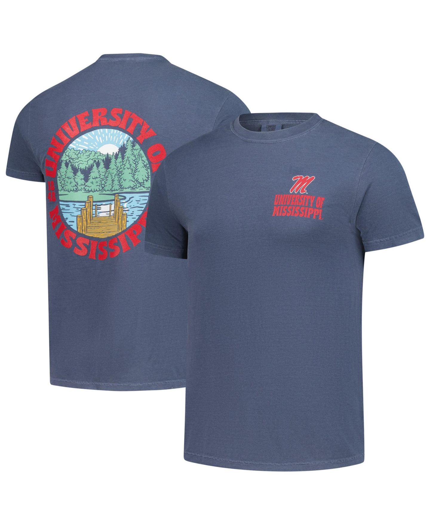 Мужская футболка Image One Navy Ole Miss Rebels Comfort Colors Thick Lined Landscape — фото 1