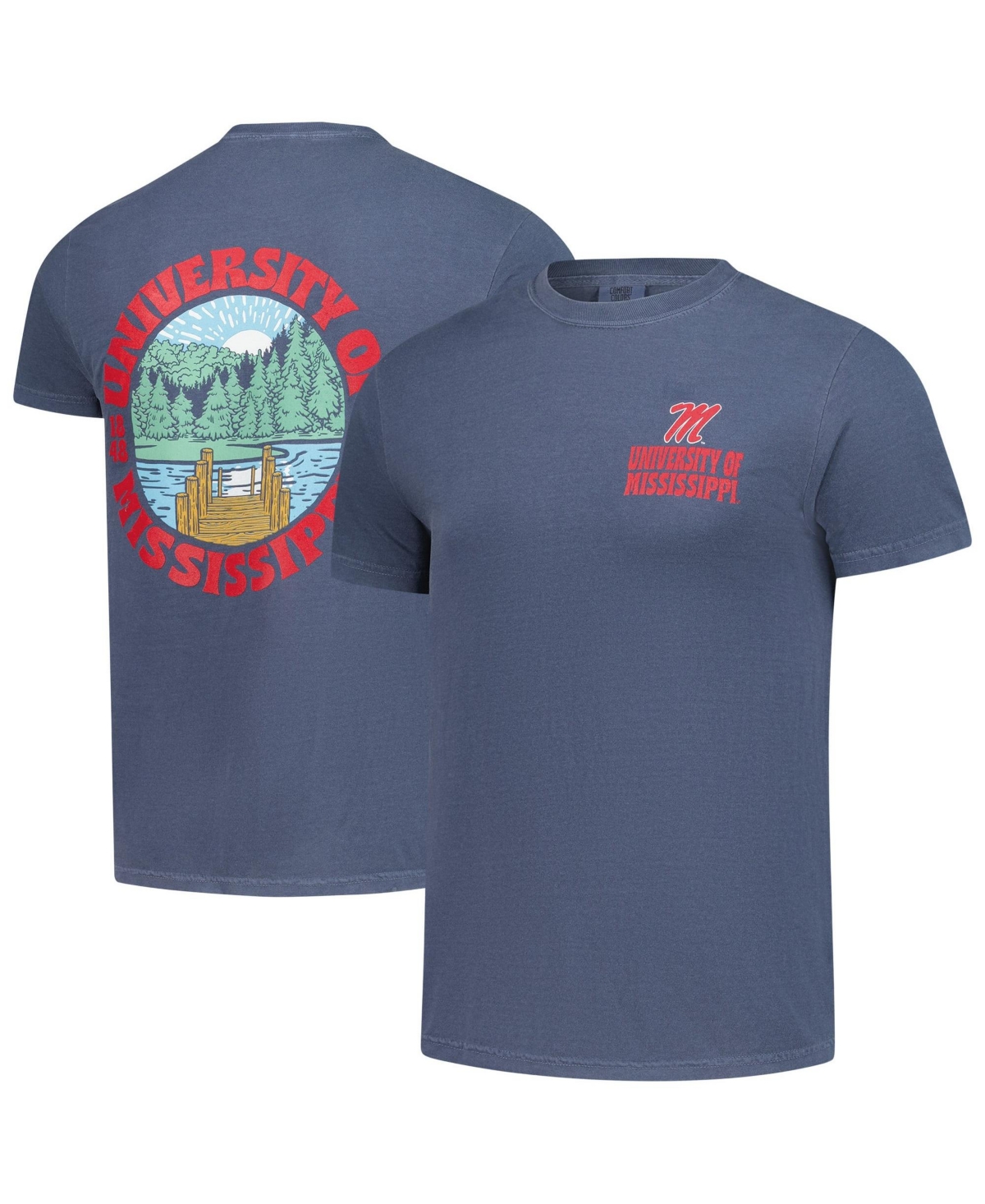 Image One Men's Navy Ole Miss Rebels Comfort Colors Thick Lined Landscape T-Shirt - Navy