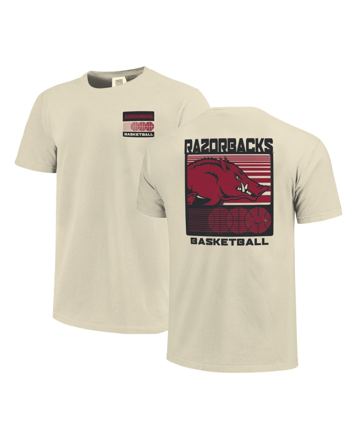 Image One Men's Cream Arkansas Razorbacks Basketball Staredown Comfort Colors T-shirts - Cream