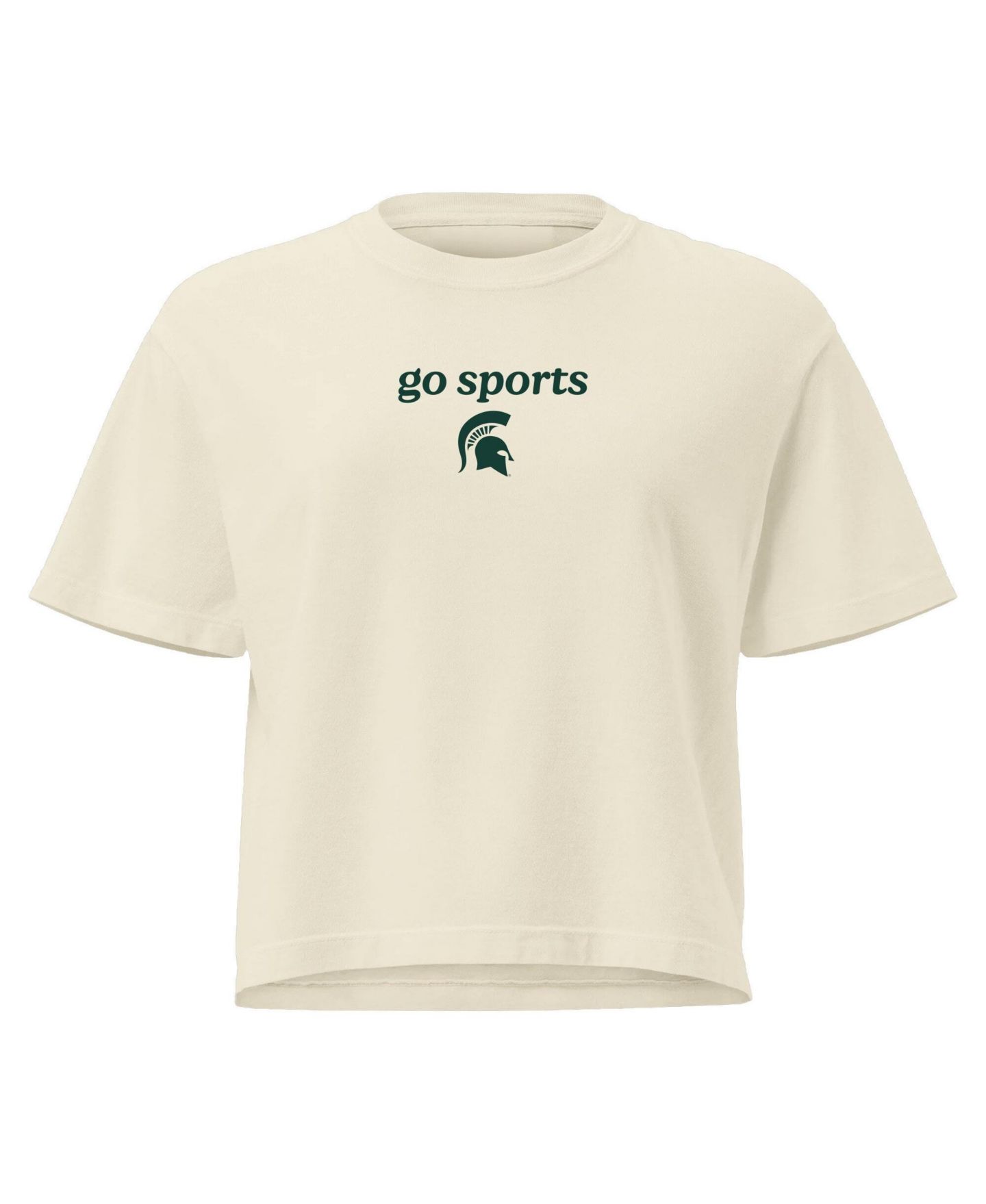 Женская футболка Image One Comfort Colors Cream Michigan State Spartans Go Sports Cropped — фото 2