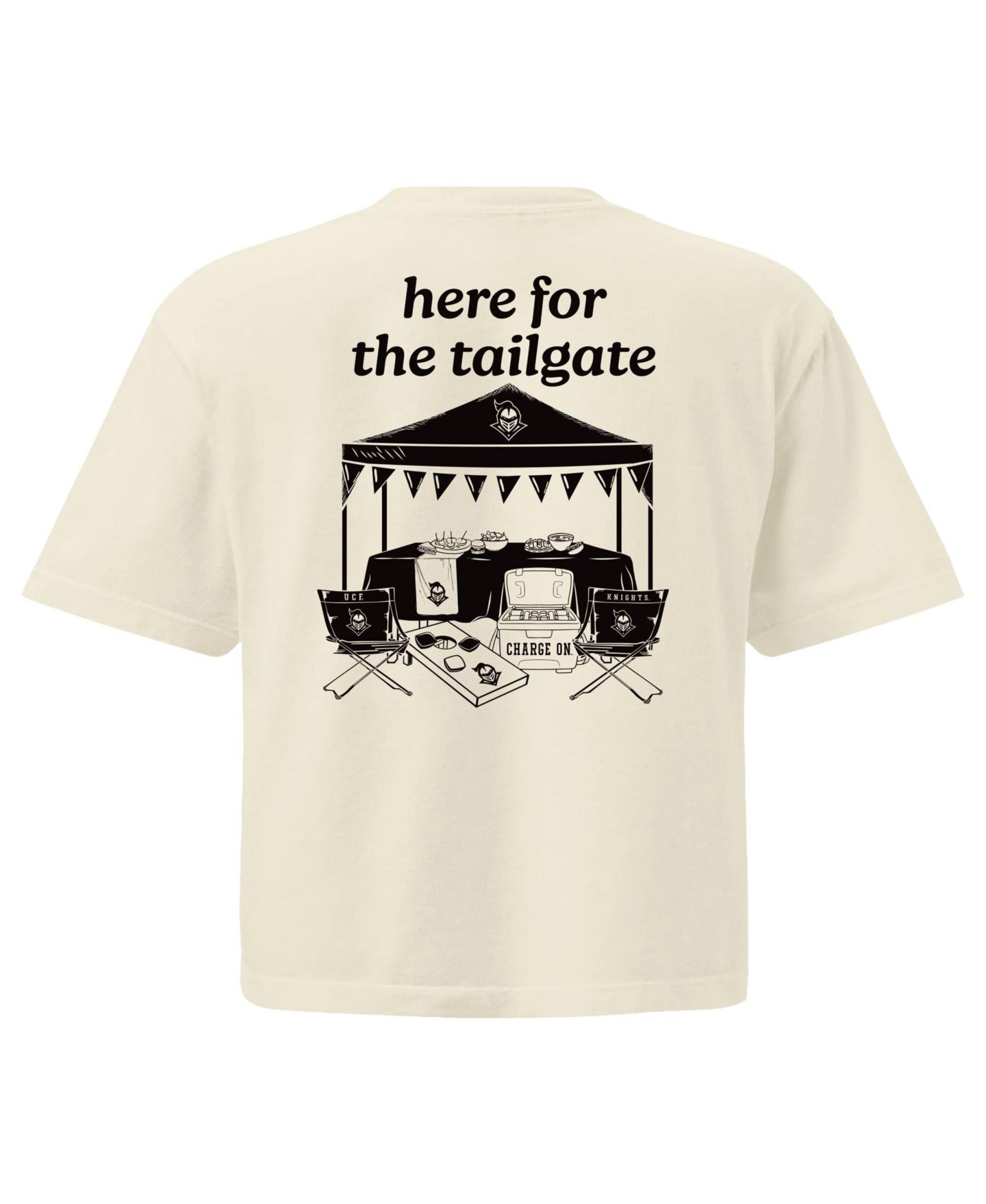 Женская футболка Comfort Colors Cream UCF Knights Here For The Tailgate Cropped — фото 3