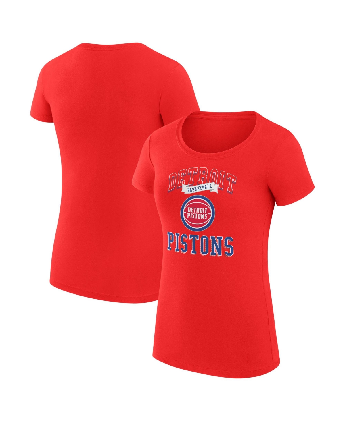 G-iii 4Her by Carl Banks Women's Red Detroit Pistons Super-Slim Fit Lightweight Team Logo T-Shirt - Red