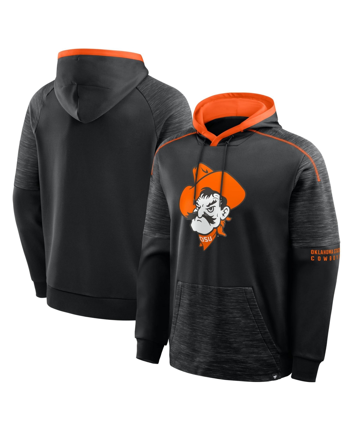 Fanatics Men's Black Oklahoma State Cowboys Quad Defender Pullover Hoodie - Black
