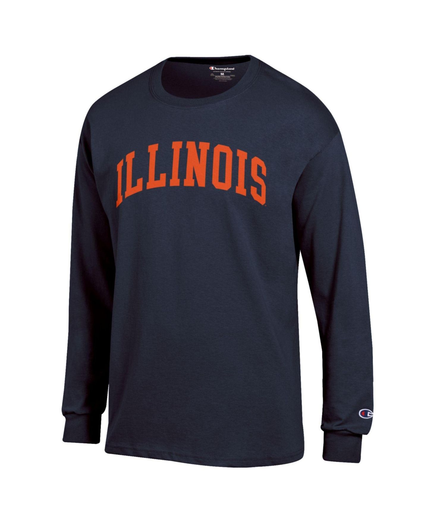 Мужская футболка Champion Navy Illinois Fighting Illini Basic Arch Long-Sleeve — фото 2