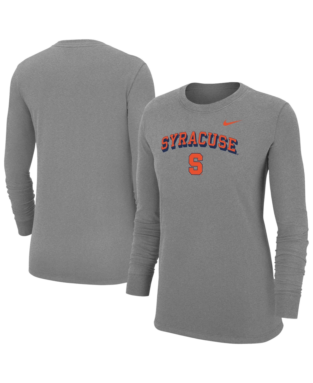 Nike Women's Heather Gray Syracuse Orange Core Long-Sleeve T-Shirt - Heather Gray