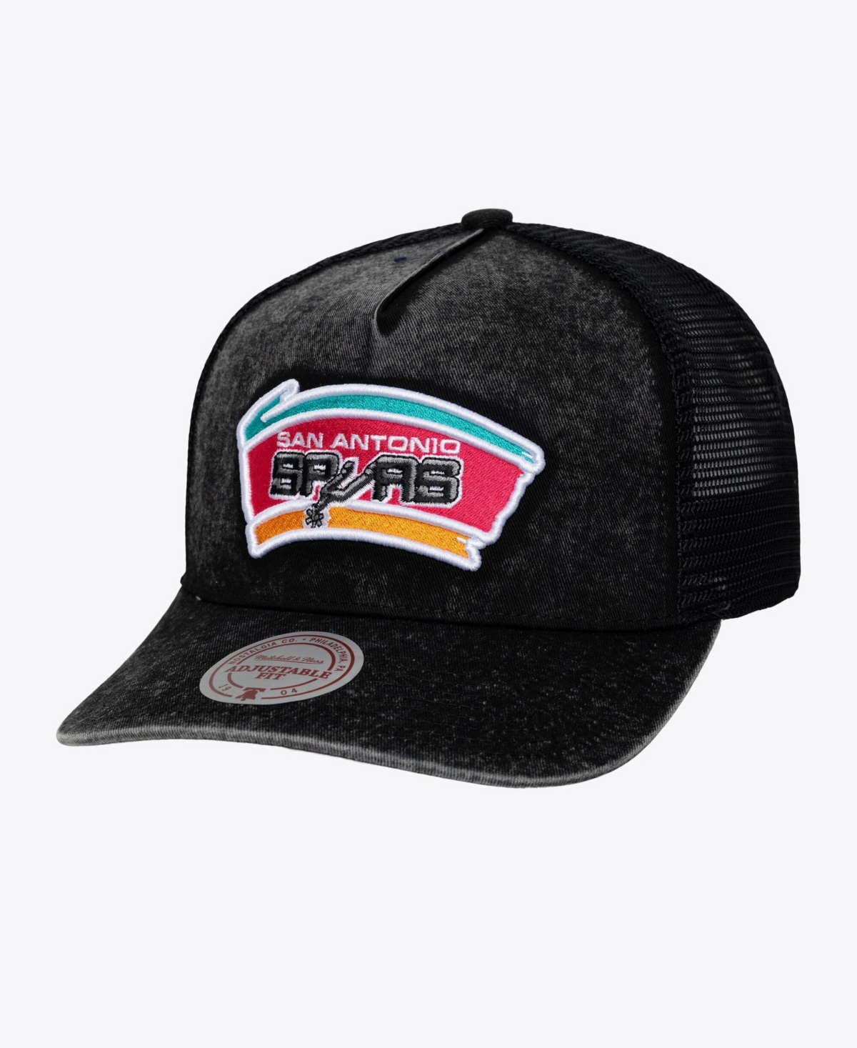 Mitchell & Ness Men's Black San Antonio Spurs Gameday Snow Wash Adjustable Trucker Hat - Black