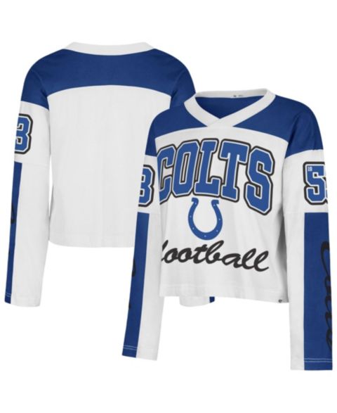 Женская футболка '47 Brand White Indianapolis Colts Exclamation Metro V-Neck Long-Sleeve T-Shirt Jersey
