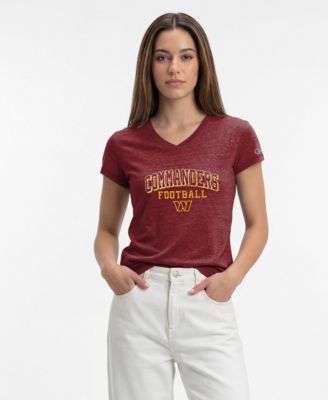 Women's Burgundy Washington Commanders Triumph Tri-Blend V-Neck T-Shirt