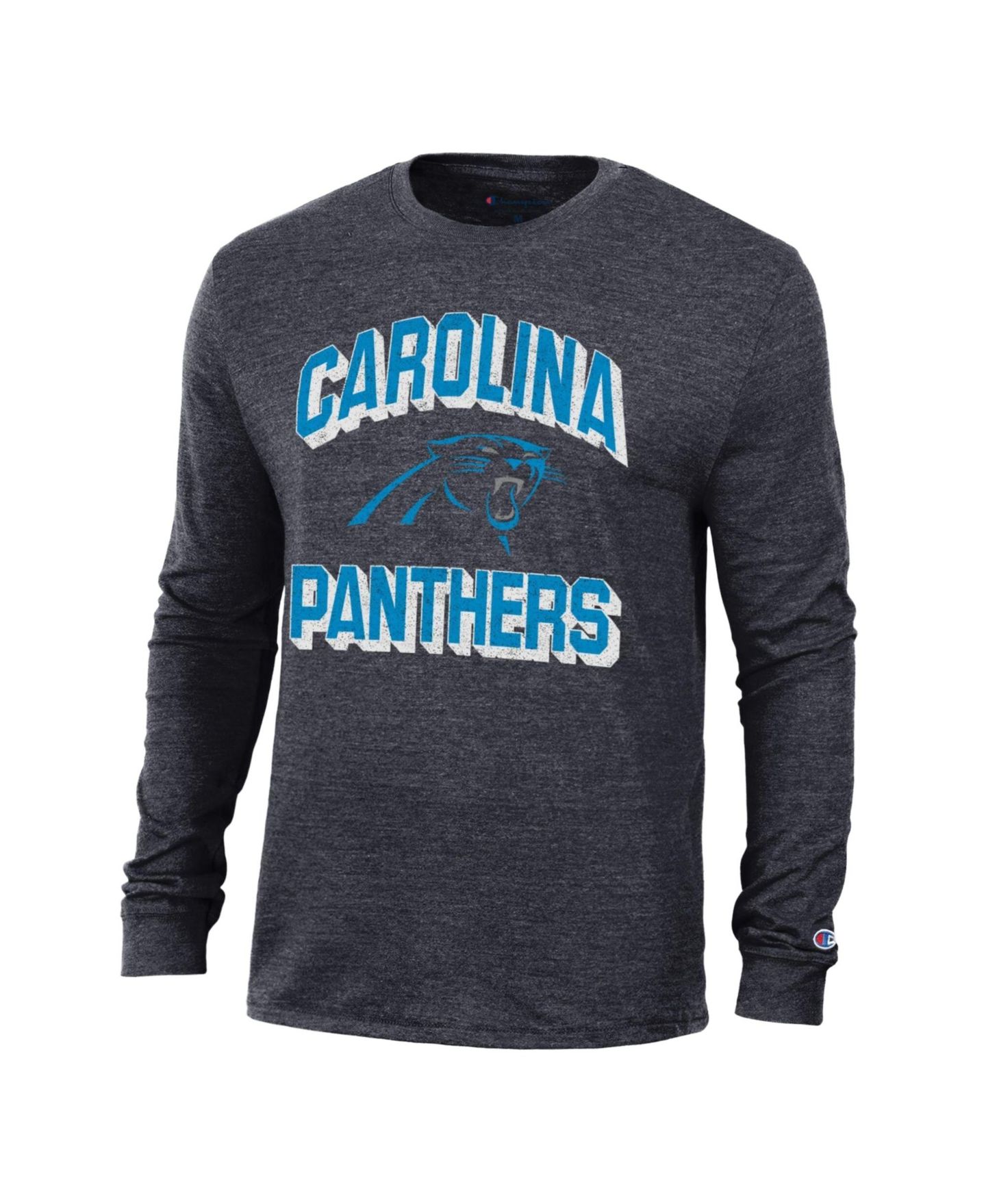 Мужская футболка Champion Heather Black Carolina Panthers Ultimate Tri-Blend Long-Sleeve — фото 2