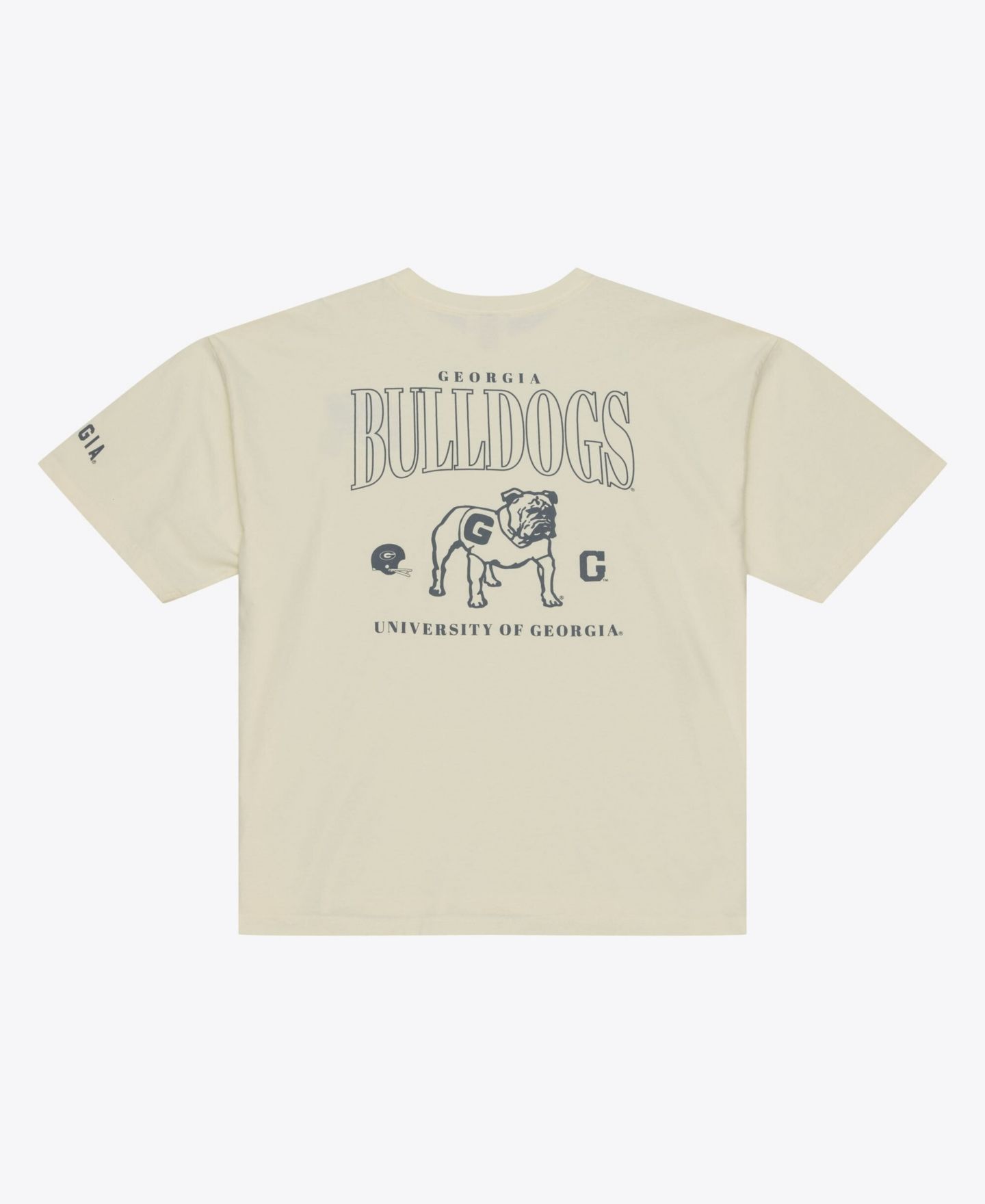 Мужская футболка Mitchell & Ness Mitchell Ness Cream Georgia Bulldogs Oversized Heritage Hue — фото 2