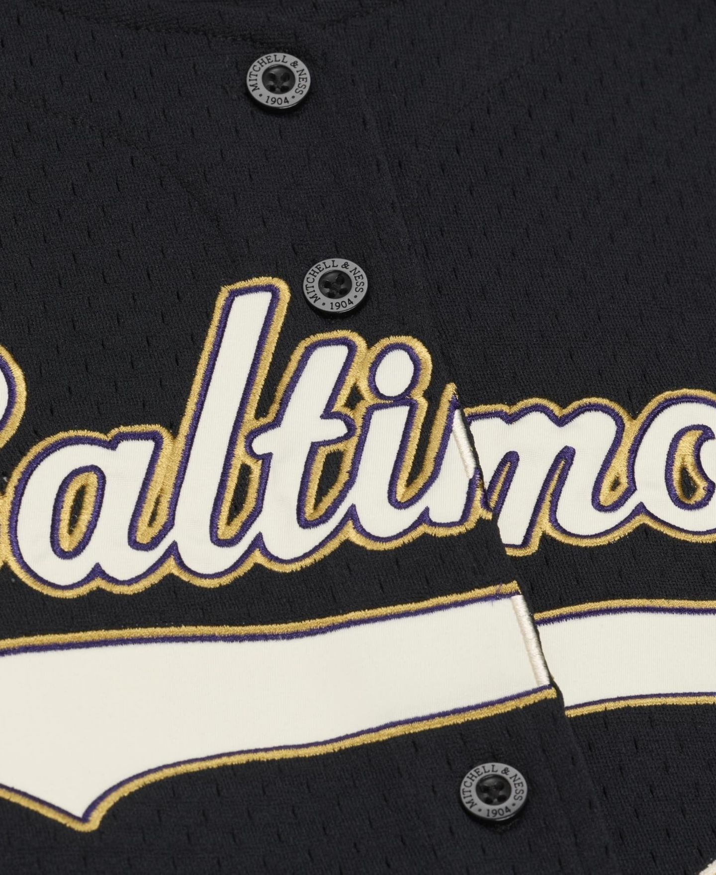 Женский топ Mitchell & Ness Mitchell Ness Black Baltimore Ravens Retro Roots Baseball Jersey — фото 7