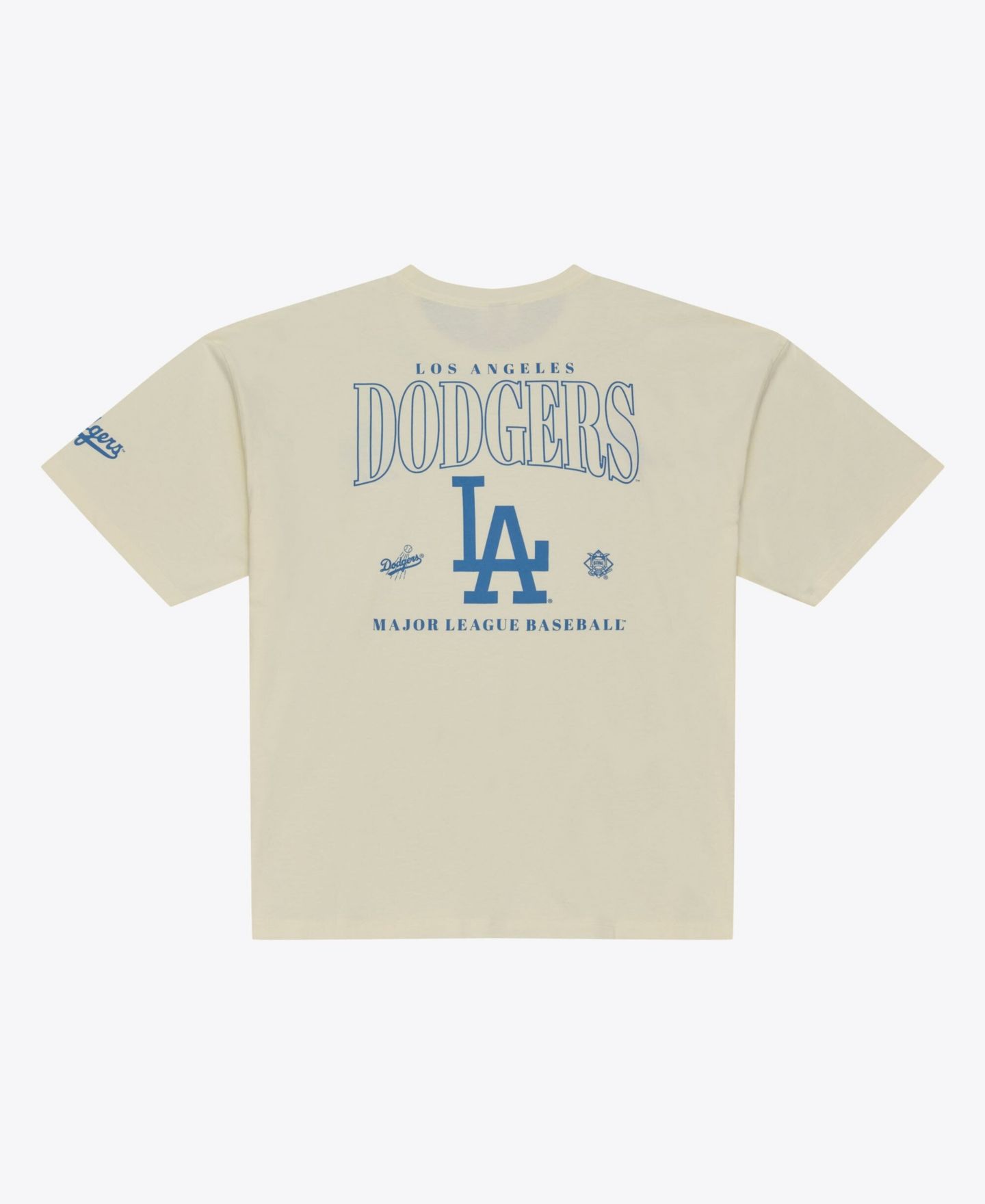 Мужская футболка Mitchell & Ness Mitchell Ness Cream Los Angeles Dodgers Heritage Hues Oversized — фото 2