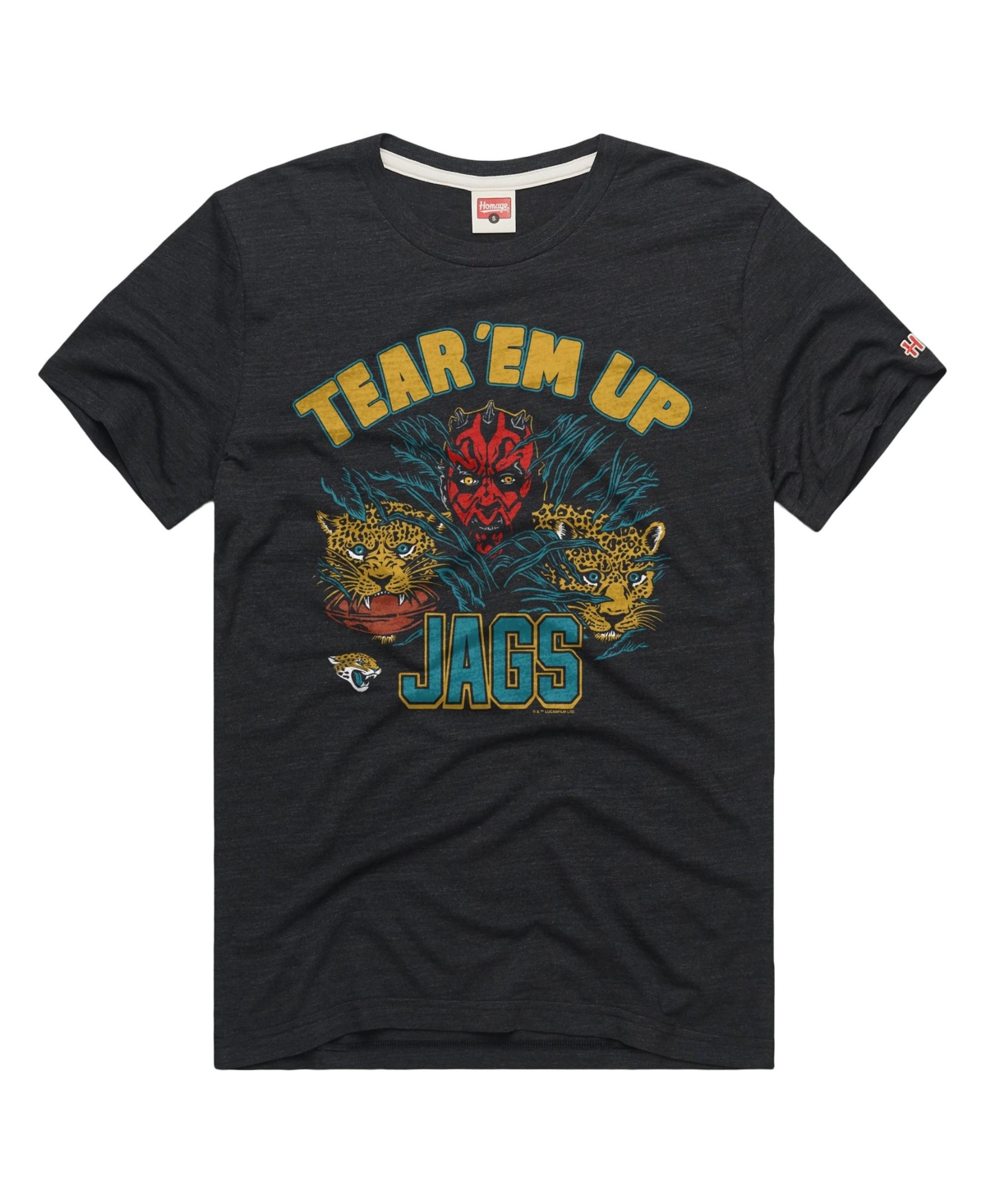 Homage Men's and Women's Charcoal Jacksonville Jaguars Star Wars x Nfl Tri-Blend T-Shirt - Charcoal
