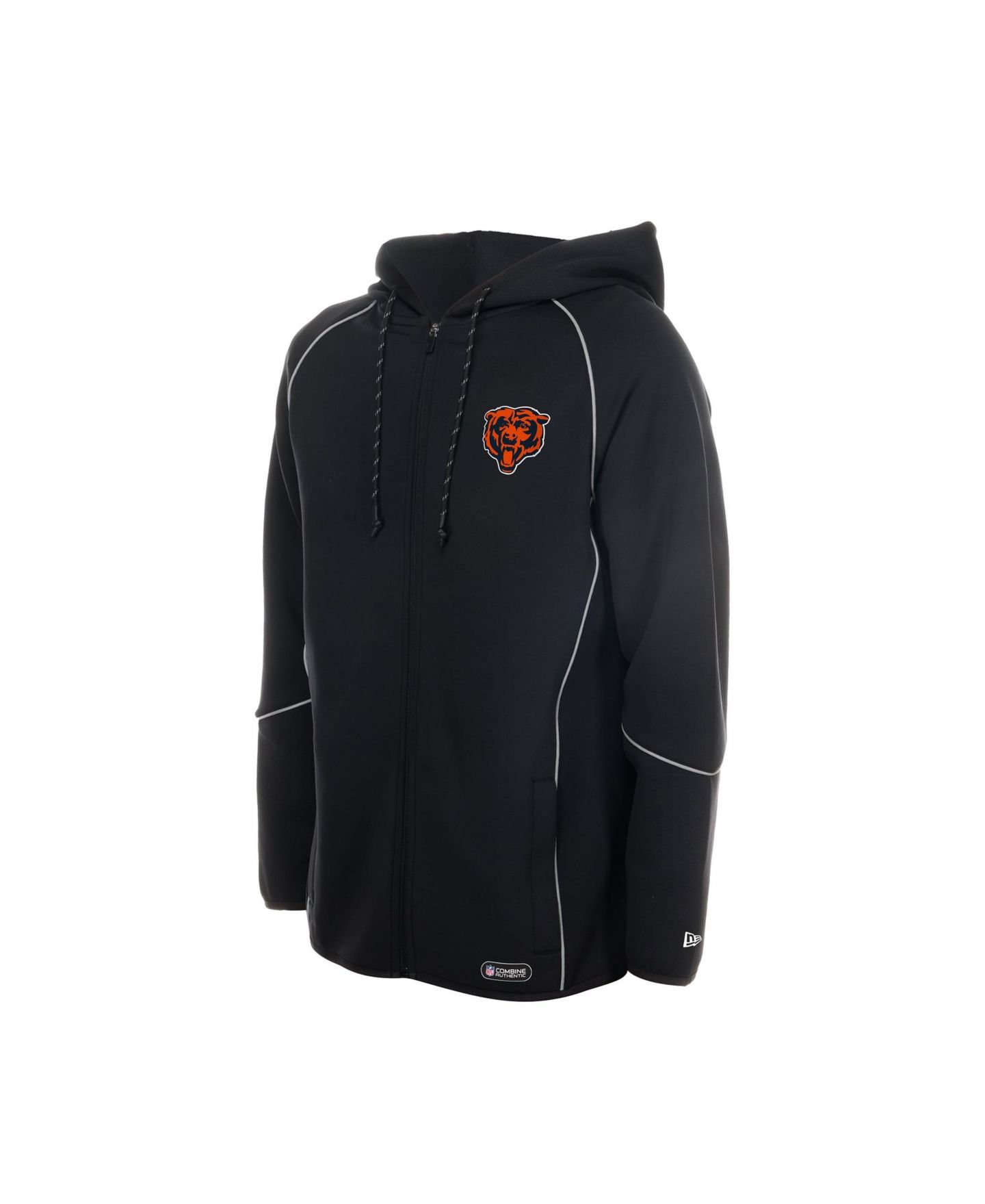 Мужское худи New Era Black Chicago Bears Combine Authentic Raglan Full-Zip — фото 3