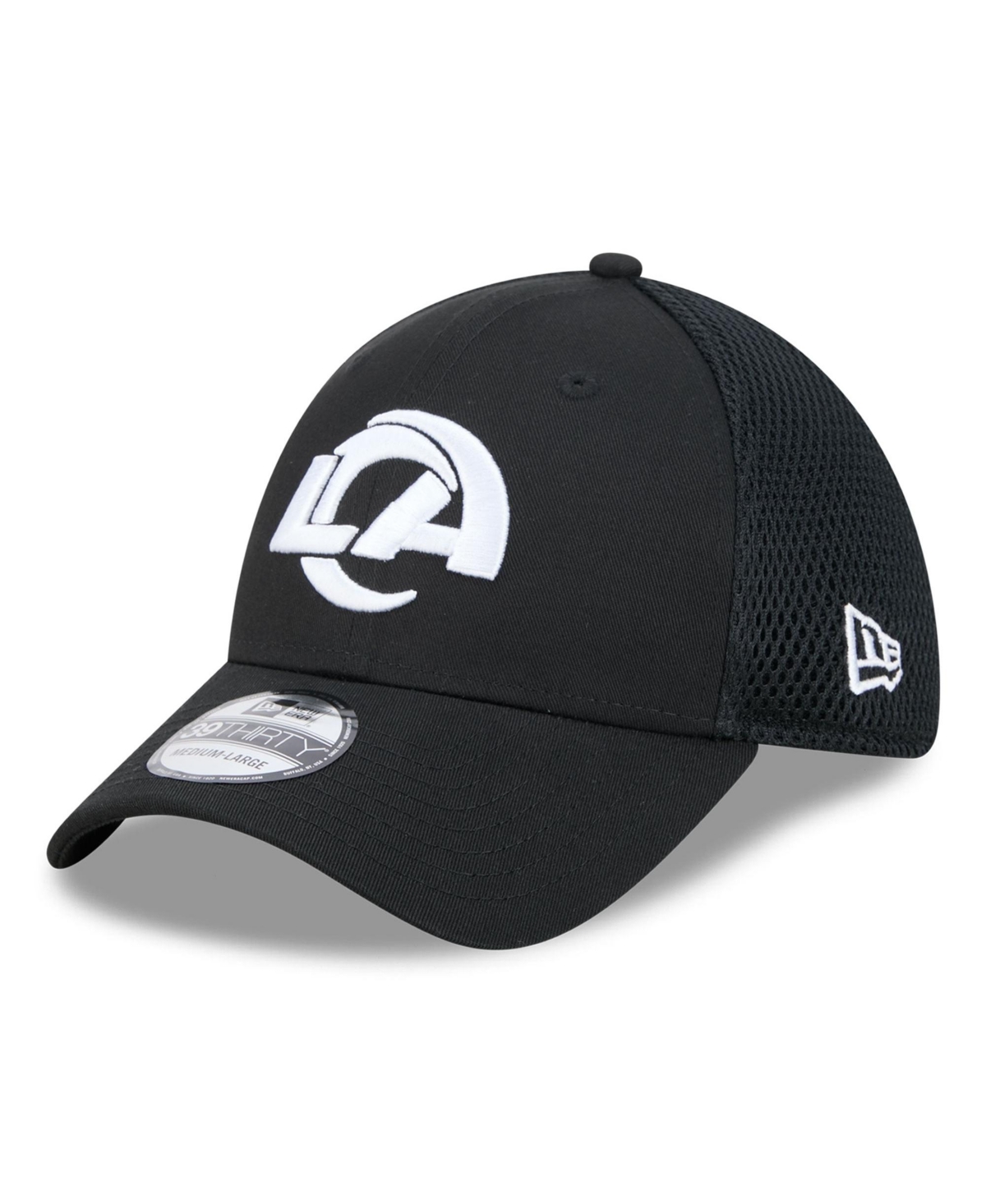 New Era Men's Black Los Angeles Rams Main Neo 39THIRTY Flex Hat - Black