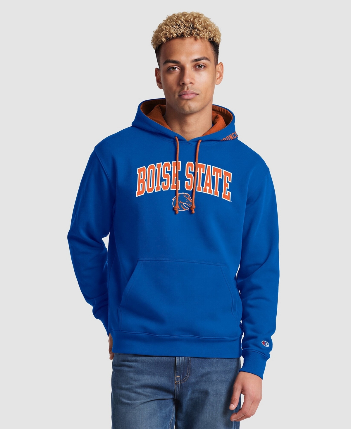 Champion Men's Royal/Orange Boise State Broncos Contrast Hoodie - Royal, Orange