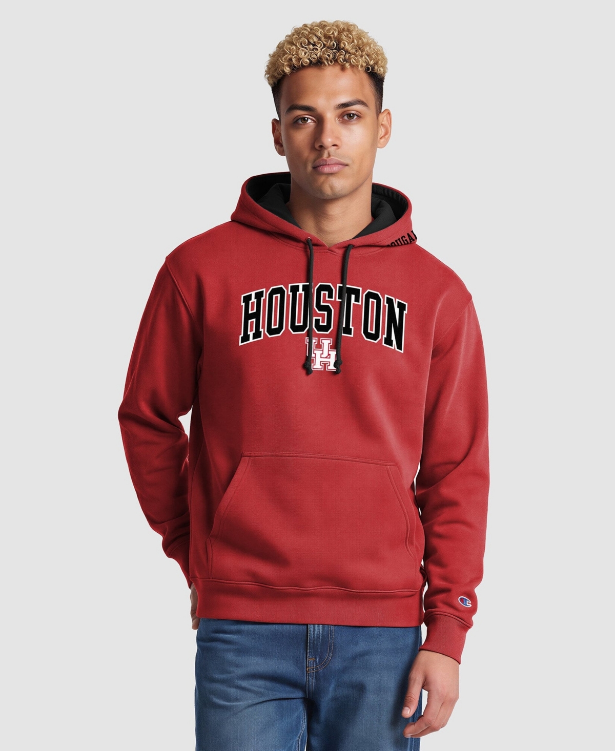 Champion Men's Red/Black Houston Cougars Contrast Hoodie - Red, Black