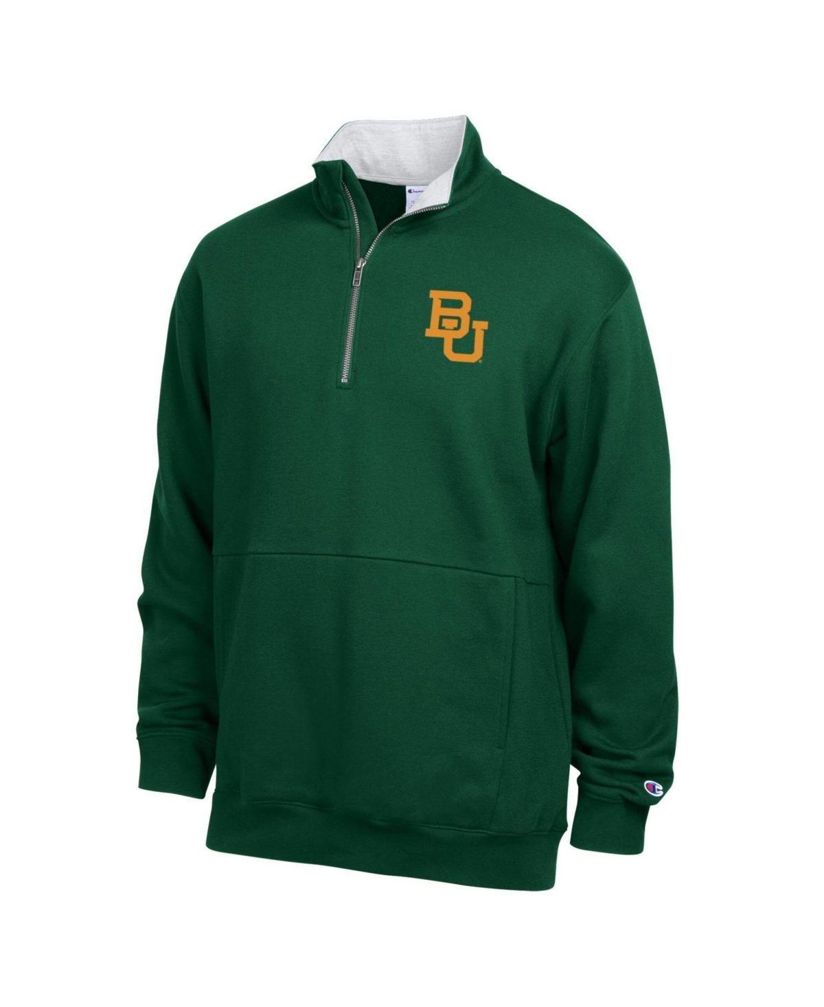 Champion Men's Green Baylor Bears Fleece Quarter-Zip Pullover - Green