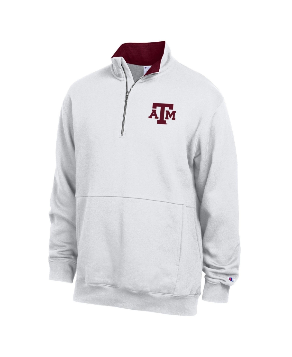 Champion Men's White Texas A M Aggies Fleece Quarter-Zip Pullover - White