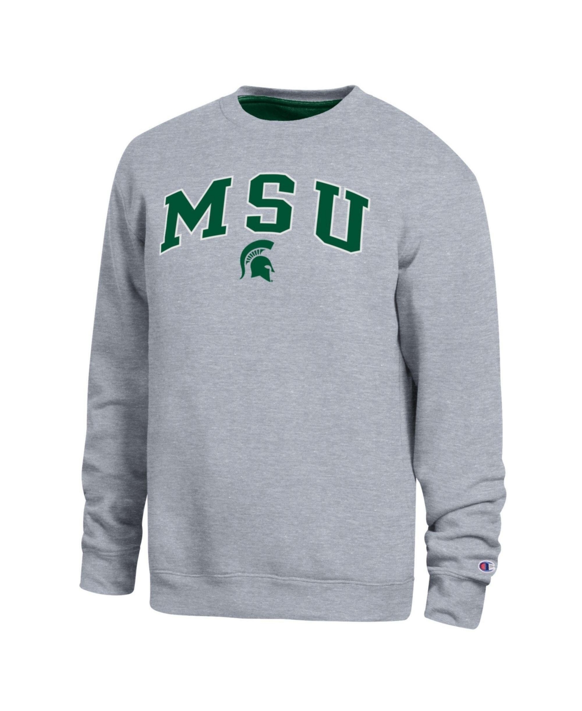 Champion Men's Heather Gray Michigan State Spartans Arch Sweatshirt - Heather Gray