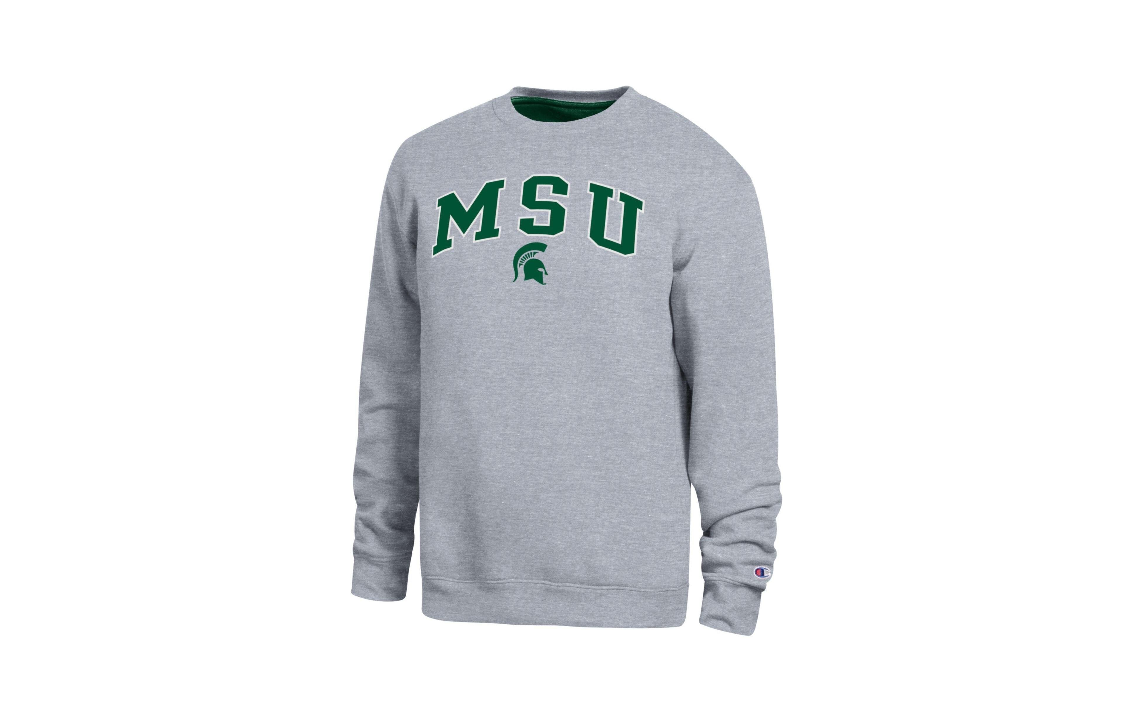 Champion Men's Heather Gray Michigan State Spartans Arch Sweatshirt