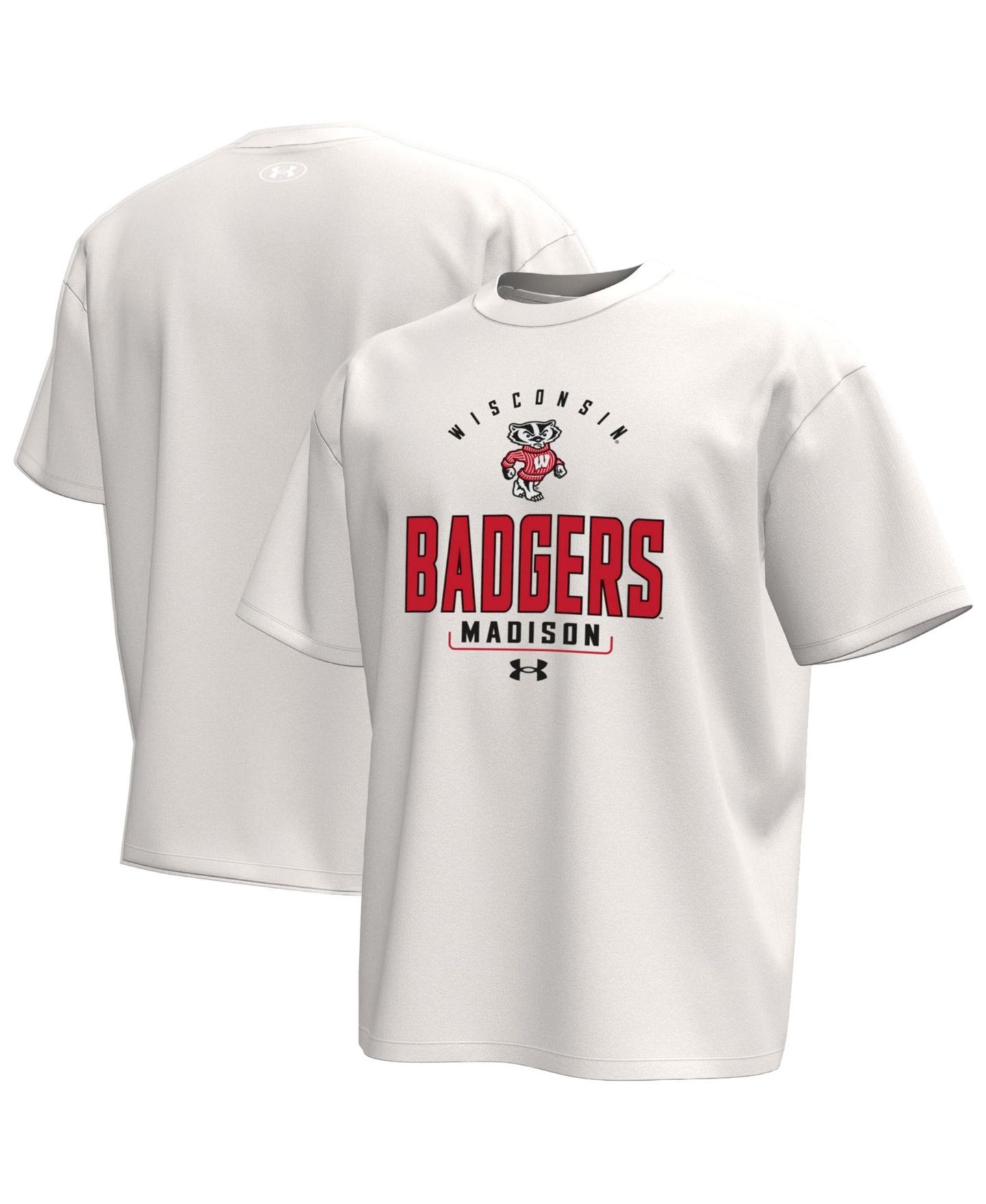 Мужская футболка Under Armour Cream Wisconsin Badgers Gameday Icon — фото 1